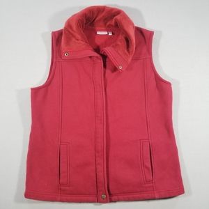Brick red fleece vest